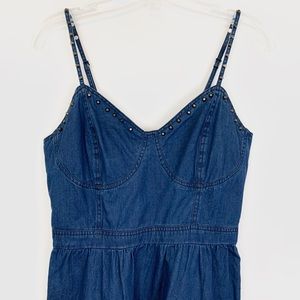 Dizzy Lizzy Blue Studded Denim Dress